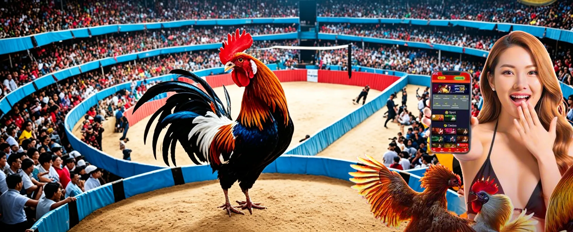 Dynamic MMA fight scene with Ninong Gaming branding